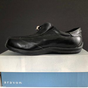 NEW Aravon Women's Black Leather Dress Sneaker Size 8.5 (EE)